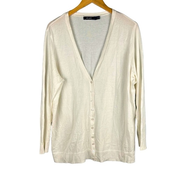 Eloquii Sweaters - Eloquii Cream Button Up Cardigan Sweater Top 100% Cotton Women's Size 18/20